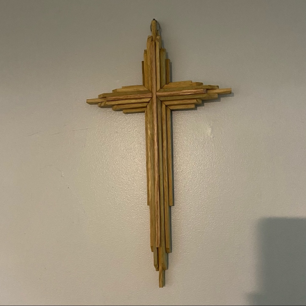 Handmade 3 dimensional oak cross